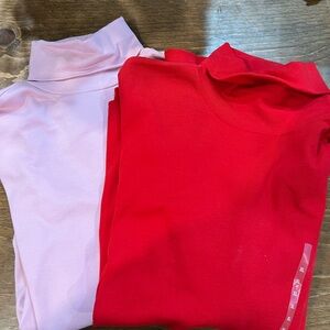 Red and Pink Turtleneck Tops